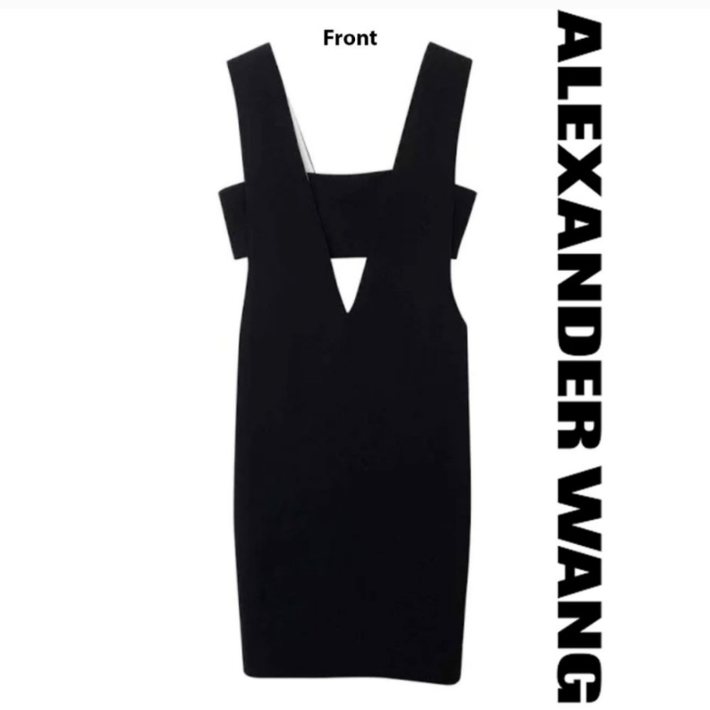 Alexander Wang Low V Dress in Black - Picture 3 of 14